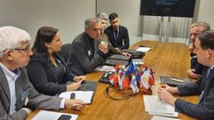 La delegaci�n del BNG, en una de las reuniones de Bruselas.