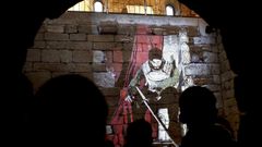 Imagen de la presentaci�n, en 2018, del proyecto de musealizaci�n del castillo de Soutomaior, que incorpor� recursos interactivos al recorrido.