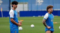 Charlie Pati�o durante un entrenamiento con el D�por.
