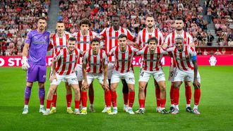 Plantilla del Sporting de Gijn en el partido ante la Cultural Leonesa