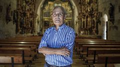 Emilio Fernndez en la iglesia de San Pedro de Cudeiro