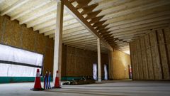 Entre los materiales empleados en la construcci�n de la base destaca la madera de pino certificada. 