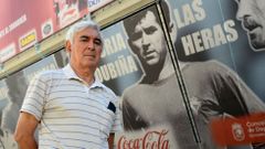 Las Heras, posando para La Voz en Bala�dos con motivo del 90� aniversario del Celta, en agosto del 2013.