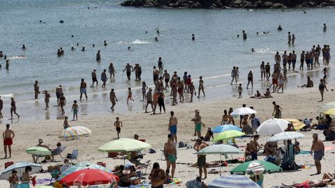 Playa urbana de A Rapadoira, en Foz