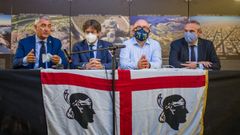 El S�ndico de L'Alguer (Italia), Mario Conoci, Carles Puigdemont, Gonzalo Boye y Josep Llu�s Alay en un evento celebrado en marzo