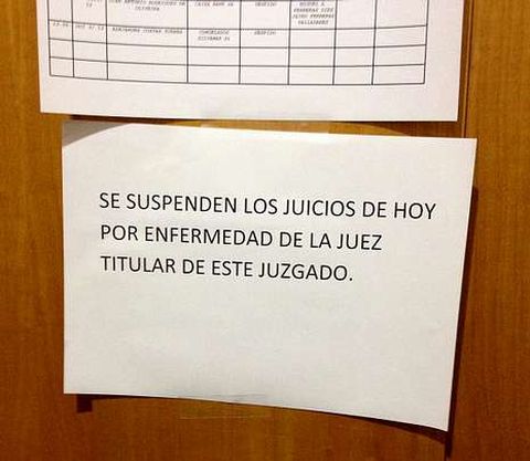 Aviso en el juzgado de lo Social nmero 3 de la suspensin.