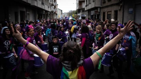 Una imagen de la manifestacin de Galegas 8M del 1 de marzo del 2020. Este ao no se har esa convocatoria para toda Galicia, sino movilizaciones a la vez en muchos lugares