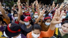 Manifestacin pacfica en Myanmar, Birmania