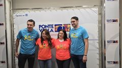 De izquierda a derecha, Antonio Figueroa, Sonia Moure, Eli González y Roberto González, en el acto de presentación en Ponte Vella
