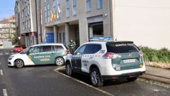 Pedro L�pez A��n, de 32 a�os, a su llegada ayer a los juzgados de Carballo.