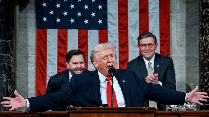 Donald Trump, durante un discurso en el Congreso en febrero pasado.