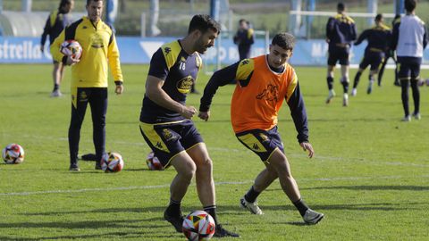 Balenziaga (35 aos) y Yeremay (21), en un entrenamiento