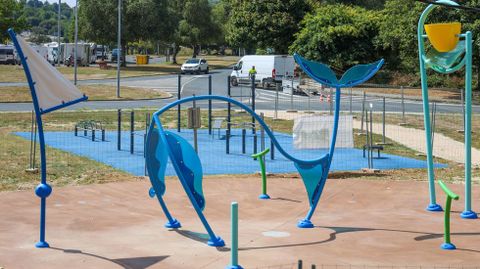 El �splash park� de A Malata, terminado pero sin estrenar, en una imagen tomada este mi�rcoles.