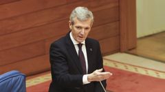 Alfonso Rueda, en una sesi�n de control al Gobierno gallego el pasado mes de enero.