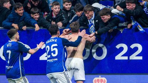 Paulino celebra su gol ante el Leganes