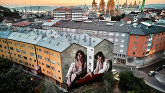 El mural ganador&nbsp;est&aacute; ubicado en la&nbsp;calle R&iacute;o C&aacute;davo n&uacute;mero 9, integrado en las fachadas conectadas de dos edificios