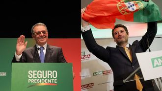 Los dos candidatos que siguen en la carrera presidencial en Portugal:�Ant�nio Jos� Seguro (izquierda) y�Andr� Ventura (derecha)