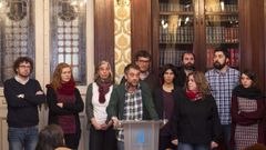 Sande y Vieito, a la izquierda, y D�az Grand�o, cuarto por la derecha