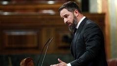Santiago Abascal, l�der de Vox, exigi� la dimisi�n del presidente Pedro S�nchez y el vicepresidente Pablo Iglesias