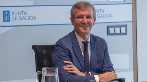 El presidente de la Xunta, Alfonso Rueda, durante la ltima reunin del Consello da Xunta