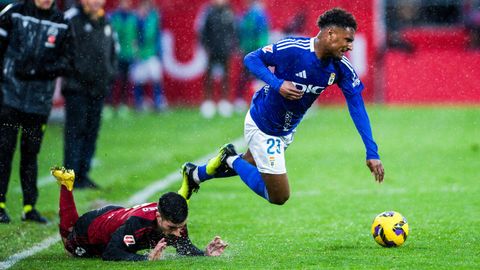 Hassan, durante el Mirand�s-Real Oviedo