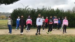 Alumnos do Frei Luis, gravando o v�deo de homenaxe a Xela Arias