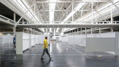 Obras sel hospital de campa�a en Expocoru�a