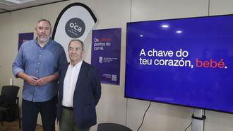 H�ctor Gal�n y Ra�l L�pez en la presentaci�n de la campa�a de abonados del Obradoiro