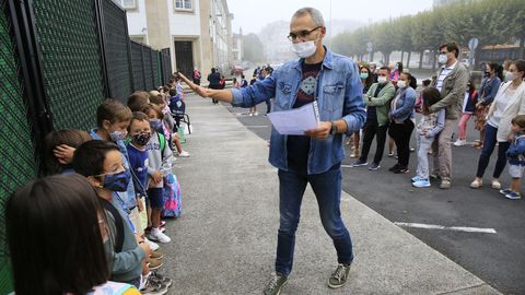 Los nios del colegio Anexa, en su primer da de escuela