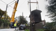Retiran el h�rreo que permaneci� dos d�as colgado de un hilo por colisi�n
