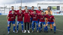 Formaci�n del Berganti�os el d�a que derrotaron al Uni�n Adarve, por entonces l�der. Con ellos, la jugadora Elena V�zquez.