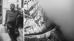 Endika D�az junto a uno de las im�genes que componen su�proyecto �Arde la niebla�.