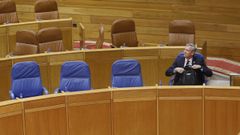 Alfonso Rueda, al inicio de la sesin de investidura, la semana pasada en el Parlamento.