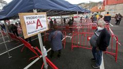 Imagen del cribado con test de ant�genos realizado en Ponte Caldelas