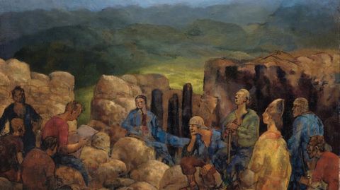 �En la trinchera�, pintado por Valle en 1943