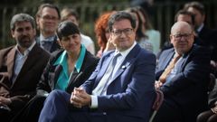 El ministro Oscar L�pez en el pazo de Mari��n.