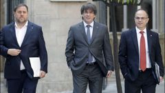 Oriol Junqueras, Carles Puigdemont y Jordi Turull