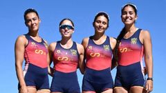 Cuatro sin timonel de la selección sub-19, con Laura González, de Remeros del Eo, de segunda por la derecha.