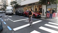 Vista de la reformada r�a Doutor Teixeiro, en Santiago