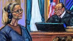 Ilustraci&oacute;n de la vista en el tribunal de Nueva York para resolver la petici&oacute;n de libertad provisional de Cilia Flores, que le fue denegada