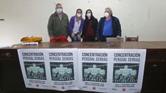 Enrique Marra-L�pez, Mar�a Torre Alm�n, Mar�a Ferrero y Rafa V�zquez, este mi�rcoles, en la rueda de prensa que tuvo lugar en el edificio sindical de Pontevedra