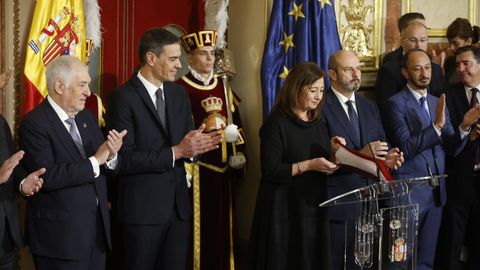 La presidenta del Congreso, Francina Armengol, tras su discurso