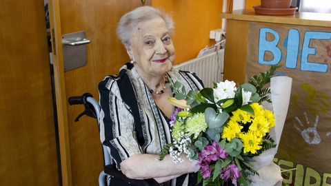 Diamantina Rodrguez en el homenaje que recibi por su 100 cumpleaos