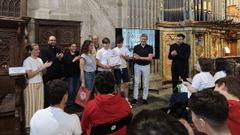 Entrega de diplomas a alumnos del Colegio Labor de Vigo, que participaron en los Conciertos Did�cticos de �rgano de Celanova.