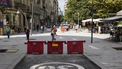 Las obras de reforma de seis calles del centro de Ourense (entre ellas, Bedoya) termin en septiembre del ao pasado.