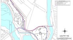 Plano del Parque de Cobas, en la margen derecha del Cabe y dentro del paseo fluvial de Monforte