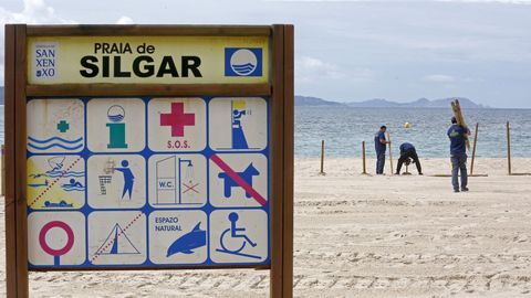 Comienza la parcelacin en la playa de Silgar, en Sanxenxo.