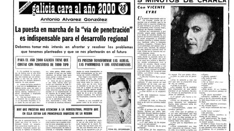 Última página de La Voz de Galicia de diciembre de 1969 en la que un joven Antonio Álvarez hablaba dle futuro de Galicia en el año 2000