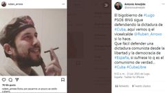 Ameijide recuper� una foto de Rub�n Arroxo del Entroido de 2018 para poner sobre la mesa el tema de Cuba