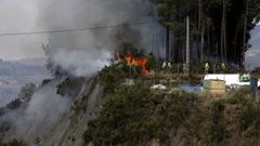 Imagen de archivo de un incendio forestal en Pentes, A Gudia, en el ao 2020.